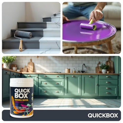 QUICKBOX® Cabinet Paint for Kitchen Cabinets & Furniture, Paint and Primer in One, No Sanding Required, Water-Based, Silk Matte Finish, Low VOC, 33.8 Fl Oz (1 Liter) (Sand Beige) - color: Sand Beige