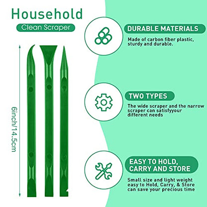 Honoson 9 Pcs Cleaning Scraper Tool, Scratch Free for Auto Detailing,None - color: Green