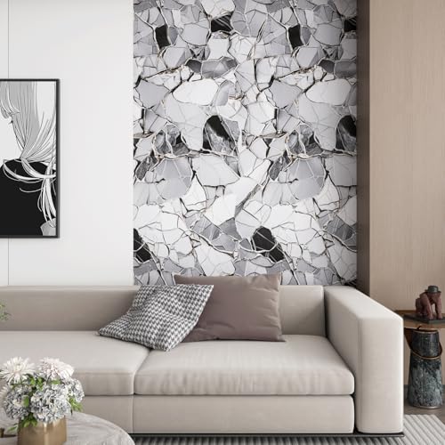 LaCheery White Gray Black Marble Contact Paper for Countertops Kitchen Counter Top Peel and Stick Waterproof Marble Wallpaper for Bathroom Countertop Vinyl Wrap Cabinets Walls Removable Roll 15.8"x80" - size: 15.8" x 80"