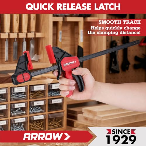 ARROW 2-Piece 12" Medium Duty Bar Clamps for Woodworking with 150LBS Force - size: 12"(2)