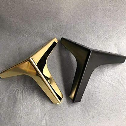 Metal Sofa Legs Furniture Replacement Leg Golden Sofa Feet Heavy Duty Triangle Cabinet Feet Set of 4 (6 Inch) - size: 6 Inch