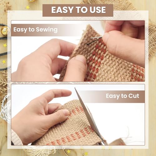 2" Craft Jute Webbing Tape - color: Red and Brown, size: 2" x 10 Yards