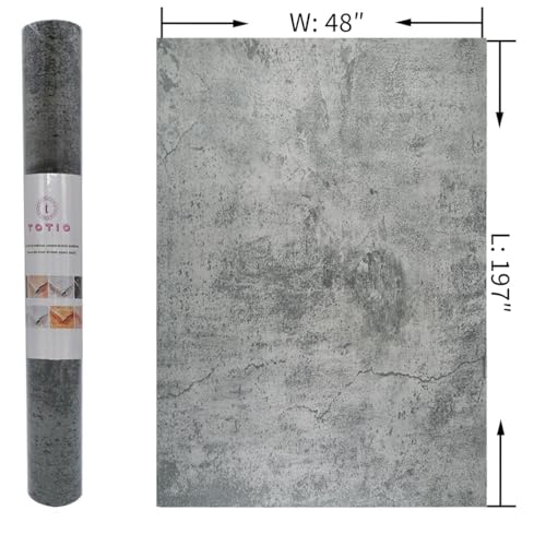 48x197in Extra Wide Blue Grey Concrete Wallpaper Peel Stick Dark Cement Look Contact Paper Matte Thicken Adhesive Waterproof Vinyl Wall Sticker for Apartment Office Retro Industrial Style Cement Gray - color: Cement Gray, size: 48" x 197"