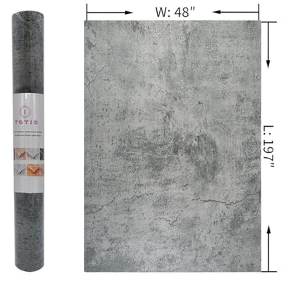 48x197in Extra Wide Blue Grey Concrete Wallpaper Peel Stick Dark Cement Look Contact Paper Matte Thicken Adhesive Waterproof Vinyl Wall Sticker for Apartment Office Retro Industrial Style Cement Gray - color: Cement Gray, size: 48" x 197"