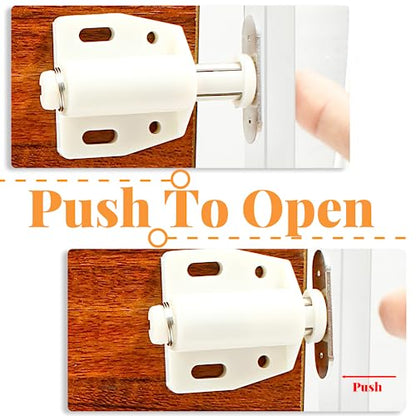 2Pcs Magnetic Push Latch Cabinet Door Catch (White) - color: White, size: Style 2
