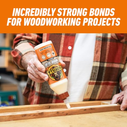 Gorilla Wood Glue, 18 oz Bottle, Water Resistant PVA Adhesive - size: 18oz