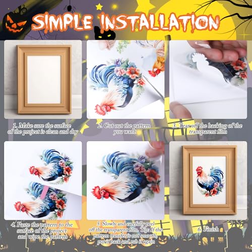 Halloween Rub on Transfers for Crafts - 8 Sheets Happy Halloween Rub on Transfer Stickers for Furniture Pumpkin Skeleton Rub on Transfers for Wood DIY Home Decor 11.4x5.7 Inch - style: Happy Halloween