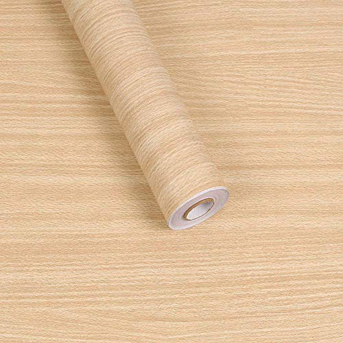 MS magic Wood Grain Wallpaper 17.7"x78.7" Faux Wood Textured Self Adhesive Film Removable Vinyl Wallpaper for Furniture Desk Cabinets Shelf Drawers Liner Vinyl Decorative