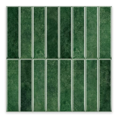 10 Sheets Thicker Design Peel and Stick Backsplash, Self Adhesive Wall Tiles, Stick on Backsplash for Kitchen and Bathroom, 11.8"x11.8", Green - color: Green