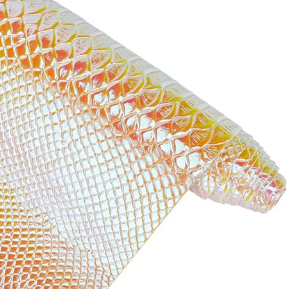 53 x 11.8 Inch Glossy Mirrored Vinyl Fabric Gold Snake Skin Embossed PU Leather Sheets Snake Textured Holographic Synthetic Faux Leather Rolls for DIY Crafts Making Furniture Cover - color: Gold