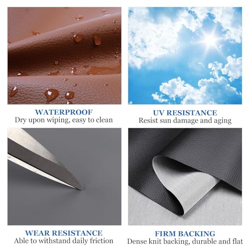 Faux Leather Sheets Soft Leather Fabric Upholstery Faux Leather Material 0.5mm Pleather Marine Vinyl Fabric for Sofa,Car Seat,Furniture Sew,Cover,DIY Project (2yard, Gray) - color: Gray, size: 72inchx54inch,2yard