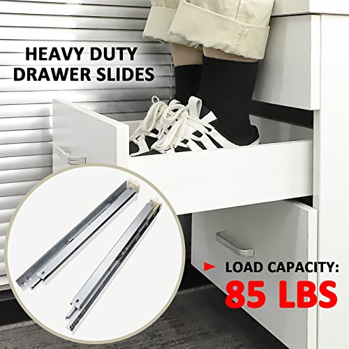 1 Pair 18 Inch Undermount Drawer Slides, Self Soft Close Full Extension Drawer Rails Concealed Drawer Runners Adjustable Locking Devices Mounting Brackets Screws Included - size: 18 Inch