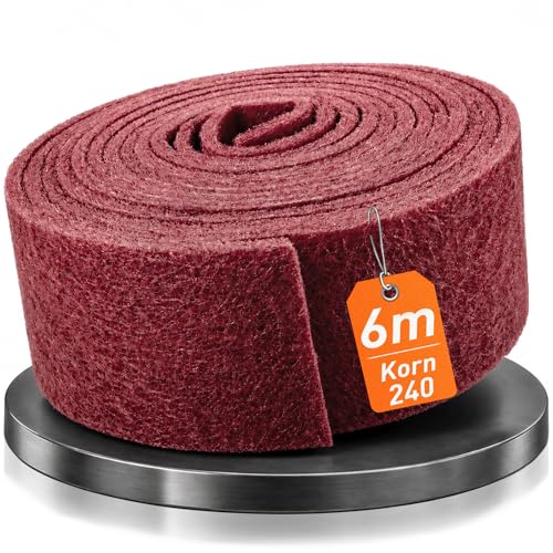General Purpose Scuff Pads - Cuttable, 6m x 100mm, P240 Grit, Wet/Dry Reusable Sanding Sheets for Paint Prep, Auto Body, Woodworking & DIY