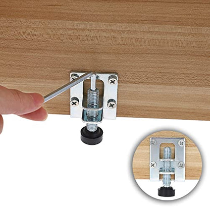 OwnMy 4PCS Heavy Duty Adjustable Furniture Leveling Feets L Shaped Levelers - size: 2.2"H-Silver