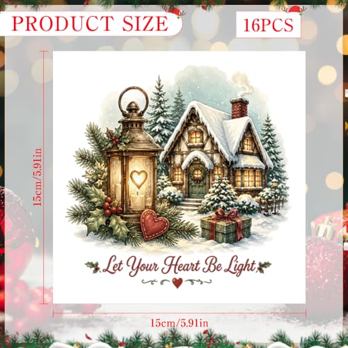 Christmas Rub on Transfers for Crafts, Art Transfer Furniture Decals - style: Vintage Christmas 02