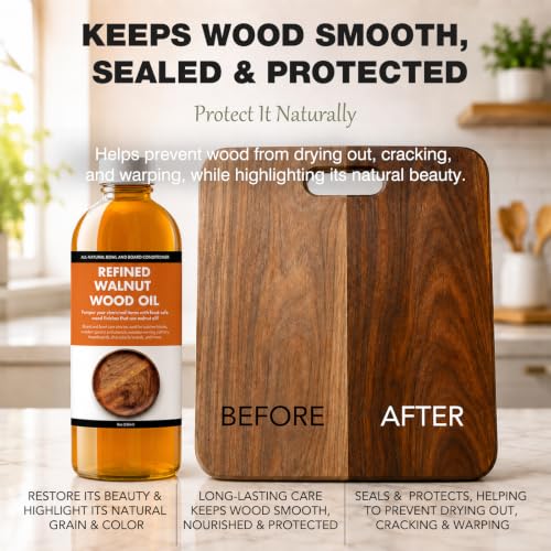 LIIZOUSUDA Walnut Wood Oil Bowl Conditioner - Walnut Oil for Wood - 7.1 oz