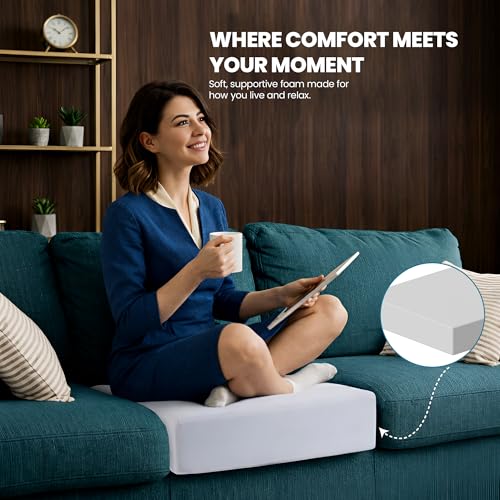 Custom Cut Foam Cushion Insert, High Density Upholstery Foam Cut to Size for Couch, Sofa, Chair & Bench, CertiPUR-US Polyurethane Padding, Firm Support Replacement, Made in USA - style: Trapezoid