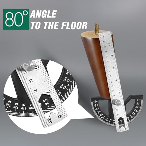 FoDau770 Rubber Wood Legs 5", Slant Taper, 5/16"-18 Thread, Brown, 4pcs - color: Brown, size: 5 Inch - Slanted (80°)