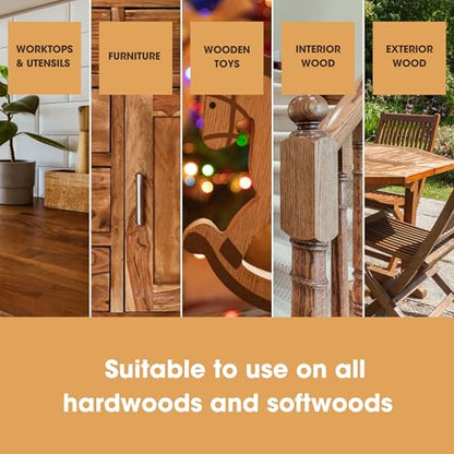 Furniture Clinic Pure Tung Oil for Wood 17 oz + Wood Cleaner 8.5 oz | Cleans Furniture, Shelves, Tables, Barstools & Other Surfaces | Non-Toxic Food Grade Water Resistant Tung Oil