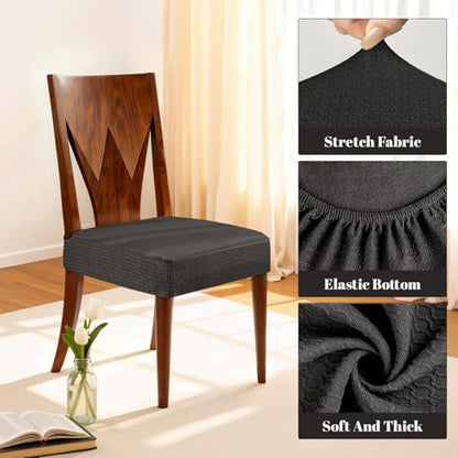 Songrey Waterproof Chair Covers for Dining Chairs, Set of 4, Black - color: Black