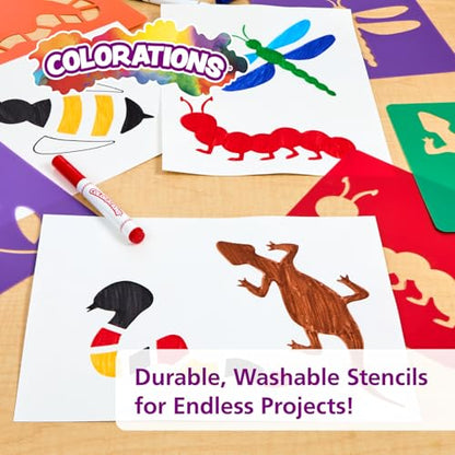 Colorations Garden Stencils, 12 Garden Designs, Made from Washable Plastic - style: Garden 12PK