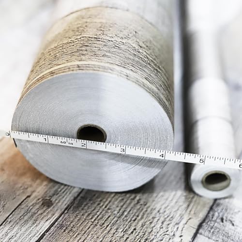 Yun-aeon Natural Wood-Grey Contact Paper Peel and Stick Wallpaper - color: Natural Wood-grey, size: 34.6" x 480"