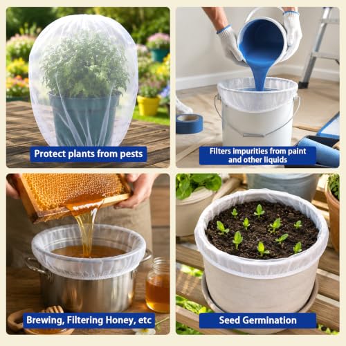 70 PCS 5 Gallon Paint Strainer, Paint Strainer Bags with Top Opening