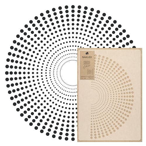 NAKLEO Painting Large Stencil, Diameter 23.6”, Dot Mandala Stencil, Reusable Plastic Template, Art Craft DIY, Big Geometric Orient Pattern for Painting Wall Floor Wood Fabric Furniture - color: Dot Mandala, size: M