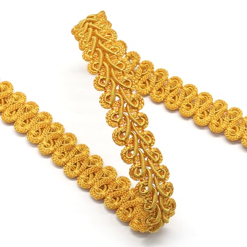 Gold Gimp Braid Trim, 1/2 Inch Width, 14 Yard - color: Gold