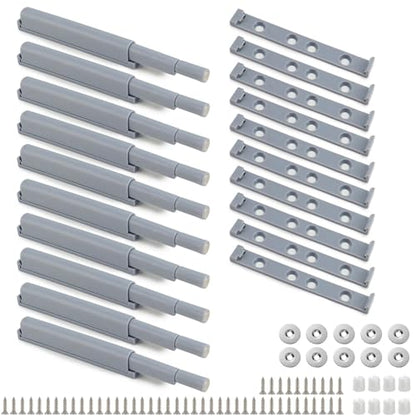 QWORK Push to Open Door Opener with Screws, 20 Sets Soft-Close Door Damper for Kitchen Cabinet Furniture Door