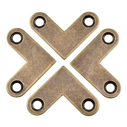 8 Pcs Bronze L-Shaped Flat Corner Bracket, 2.7 cm/1 inch