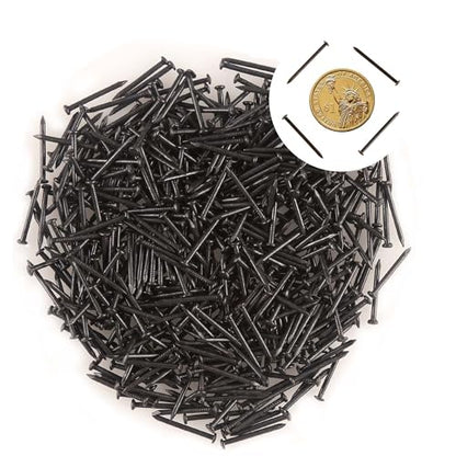 newlng 500PCS Small Nail Round Head Tiny Nails String Art Nails Hand-Made Hardware Accessories Fasteners Mini Nail 1.5mm X 25mm/0.06"X1"(DXL) Black - color: Black1.5*25mm