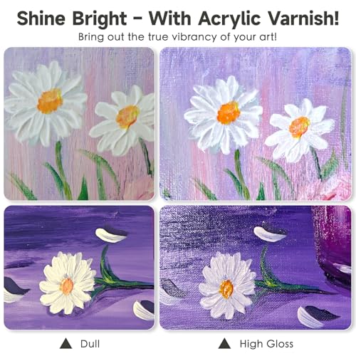 Nariolar Gloss Varnish for Acrylic Painting 4 fl oz /120 ml Fast Drying - style: 4 oz