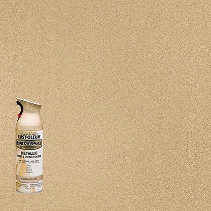 Rust-Oleum Universal All Surface Metallic Mist Spray Paint, Champagne Mist - color: Champagne Mist, size: 11 Ounce (Pack of 6)
