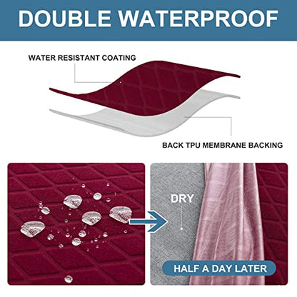 Genina Waterproof Seat Covers for Dining Room Chairs, Stretch Chair Covers Removable Washable Dinning Room Kitchen Chair Seat Cushion Slipcovers (Argyle-Wine Red, 6 PCS) - color: Argyle-wine Red, size: 6 PCS