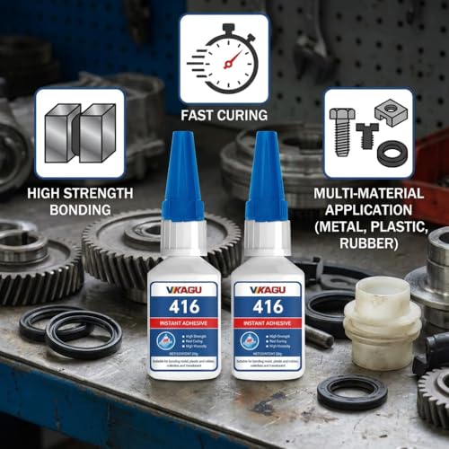 416 Super Bonder Instant Adhesive Clear for High Temp & Vibration 20g Suitable for Metal Plastic and Rubber 2 Pack - size: 416, style: 2 Pack