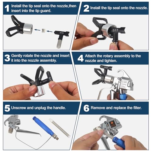 Airless Paint Sprayer Gun Kit 20PCS 3600 PSI with Reversible Tips - size: 14PCS Kit
