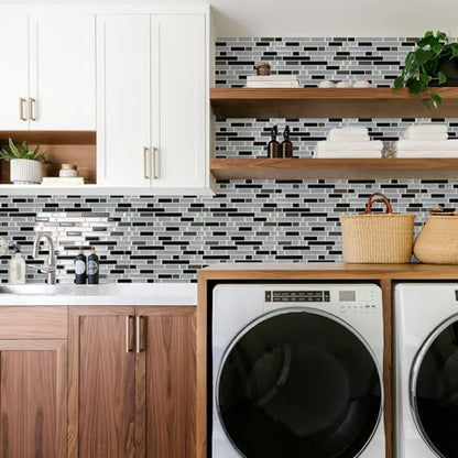 STICKGOO Thicker Peel and Stick Backsplash Tile for Kitchen and Bathroom - color: Silver, Black