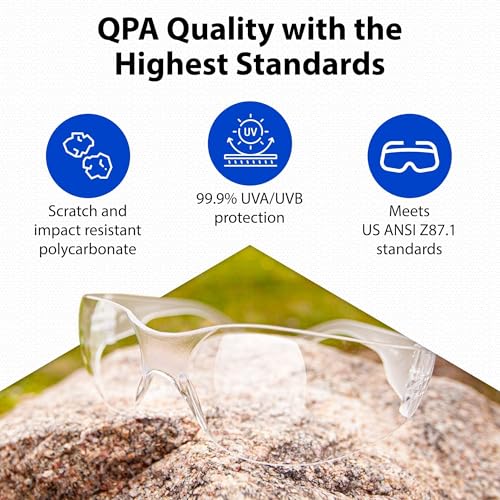 Quest Anti-Fog Safety Glasses, ANSI Z87.1, Clear, Pack of 10 - color: Clear, size: Pack of 10