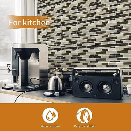 WOWSTAR 10-Sheet Peel and Stick Backsplash Tile for Kitchen Wall, Back Splash Stick On Tiles for Kitchen (12"x12", Tan) - color: Tan