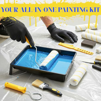 18Pcs Paint Roller Kit with 3.3ft Extension Pole