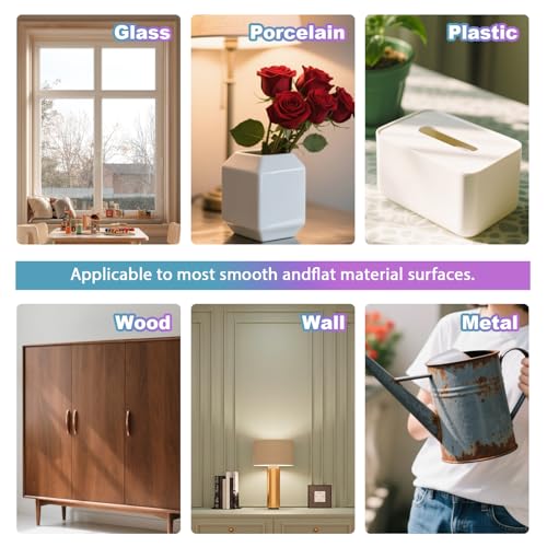 GLOBLELAND 4 Sheets Roses Flowers Corners Furniture Transfers Stickers 6x12inch Pink Roses Rub on Transfer UV Self-Adhesive Stickers Wall Art Craft for Bedroom Living Room Table Decoration