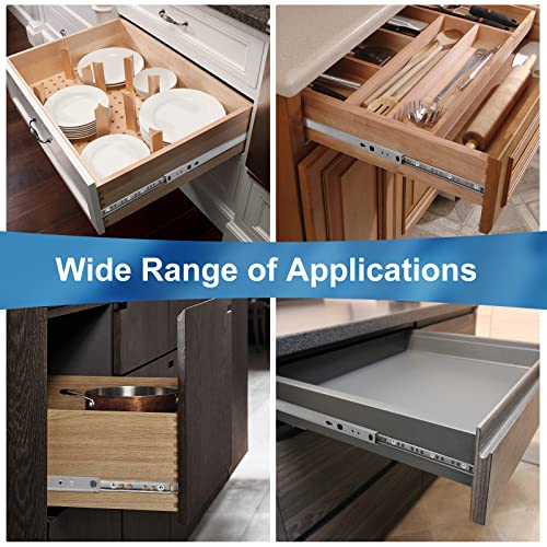 13.5 Inch Ball Bearing Drawer Slides - 2 Fold Metal Drawer Tracks - 4pcs - size: 13.5 Inch