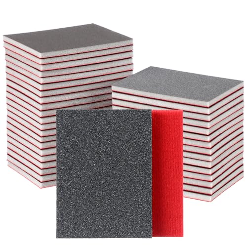 48 Pcs Sanding Sponge 3x4 Inch 120/180/240/320/400/600/800/1000/1200/1500/2000/2500 Grit Sandpaper Assortment, Wet/Dry Sandpaper,Reusable Sanding Blocks for Wood, Metal, Drywall,Polishing