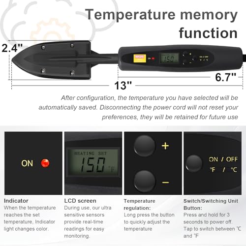 Edge Banding Iron, Adjustable 95-482℉ (35-250℃), with Trimmer&6.56 Ft Power Cord and Metal Support, Precision Temperature Control, Suitable for Edge Banding, Covering Airplane Models, Sealing Iron