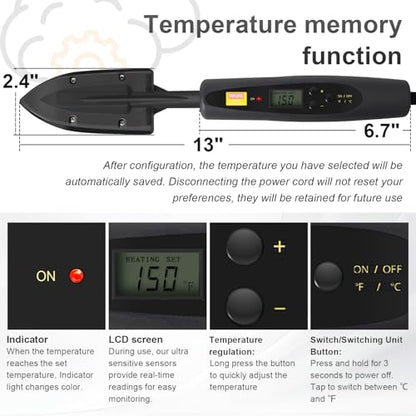 Edge Banding Iron, Adjustable 95-482℉ (35-250℃), with Trimmer&6.56 Ft Power Cord and Metal Support, Precision Temperature Control, Suitable for Edge Banding, Covering Airplane Models, Sealing Iron