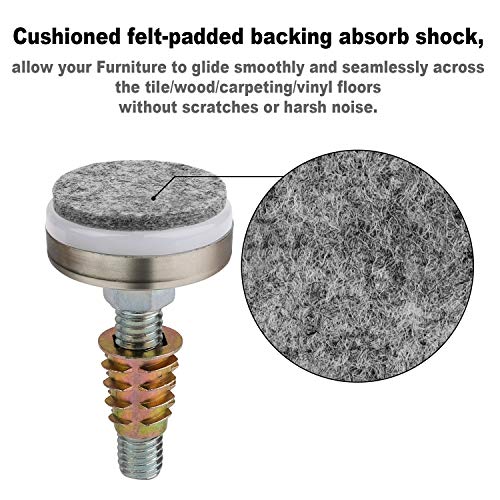 Heavy Duty Furniture Levelers Adjustable Furniture Legs Levelers, Leveling Feet for Tables Chairs Cabinets Sofa Raiser, Support 1320LBs, T- Nut Kit 3/8”-16 Thread, Large Base,w/ 4 Felt Pads (4 Pack) - color: Heavy Duty Furniture Levelers 4pack