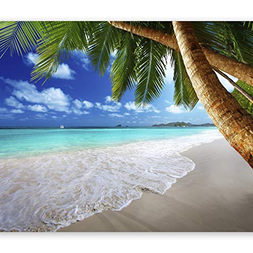 artgeist - Peel and Stick Wall Mural, Living Room Tropical Island 77x55 in - color: #02, size: 55"x77"