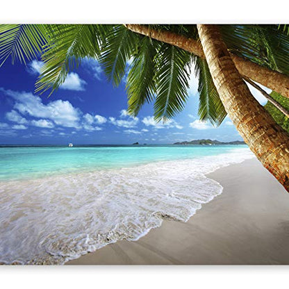 artgeist - Peel and Stick Wall Mural, Living Room Tropical Island 77x55 in - color: #02, size: 55"x77"