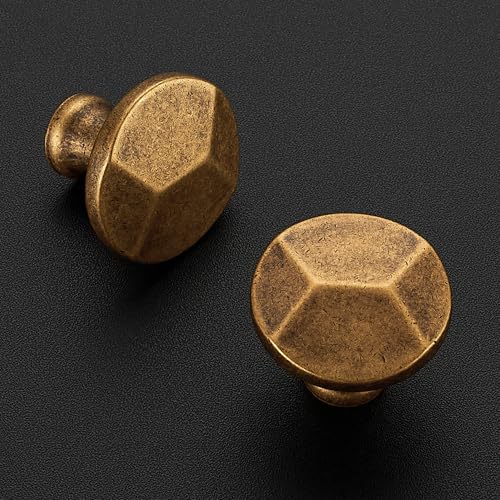 Ravinte Antique Brass Round Cabinet Hardware Knobs,Zinc Knobs,25 Pack - color: Antique Brass